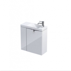 ORISTO Zestaw meblowy SIENA UNI szafka z umywalką 55 cm, biały połysk - OR45-ZD2D-55-1-L
